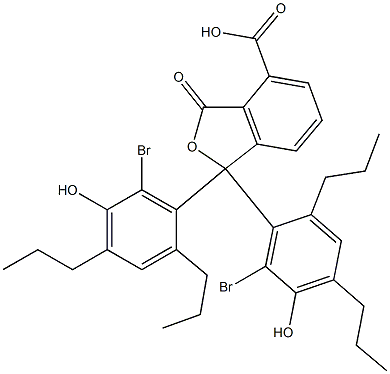 1,1-Bis(6-bromo-5-hydroxy-2,4-dipropylphenyl)-1,3-dihydro-3-oxoisobenzofuran-4-carboxylic acid Struktur