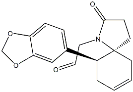 (5S,10S)-2-Oxo-10-(1,3-benzodioxol-5-yl)-1-azaspiro[4.5]dec-7-ene-1-acetaldehyde Struktur