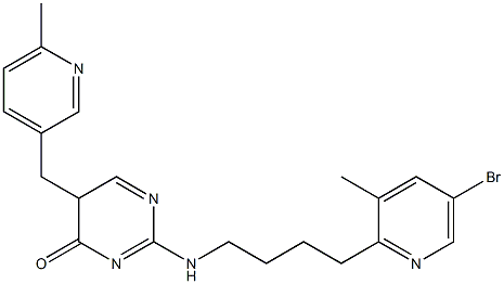 2-[[4-(3-Methyl-5-bromo-2-pyridinyl)butyl]amino]-5-[(6-methyl-3-pyridinyl)methyl]pyrimidin-4(5H)-one Struktur