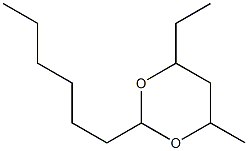 4-Ethyl-2-hexyl-6-methyl-1,3-dioxane Struktur