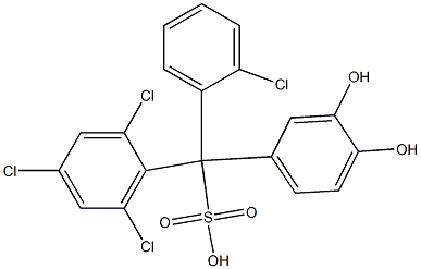 (2-Chlorophenyl)(2,4,6-trichlorophenyl)(3,4-dihydroxyphenyl)methanesulfonic acid Struktur