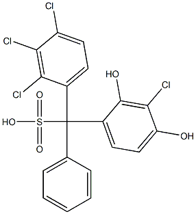 (3-Chloro-2,4-dihydroxyphenyl)(2,3,4-trichlorophenyl)phenylmethanesulfonic acid Struktur