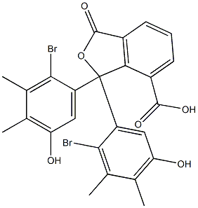 1,1-Bis(2-bromo-5-hydroxy-3,4-dimethylphenyl)-1,3-dihydro-3-oxoisobenzofuran-7-carboxylic acid Struktur