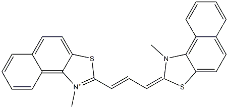 1-Methyl-2-[3-(1-methylnaphtho[1,2-d]thiazol-2(1H)-ylidene)-1-propenyl]naphtho[1,2-d]thiazol-1-ium Struktur