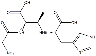 (2S,3R)-2-[Glycylamino]-3-[[(1S)-2-(1H-imidazol-4-yl)-1-carboxyethyl]amino]butyric acid Struktur