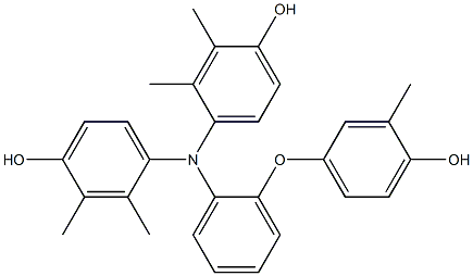 N,N-Bis(4-hydroxy-2,3-dimethylphenyl)-2-(4-hydroxy-3-methylphenoxy)benzenamine Struktur