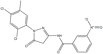 1-(2,4-Dichloro-5-methylphenyl)-3-(3-nitrobenzoylamino)-5(4H)-pyrazolone Struktur