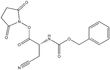 (+)-N-[[(R)-N-Benzyloxycarbonyl-3-cyano-D-alanyl]oxy]succinimide Struktur