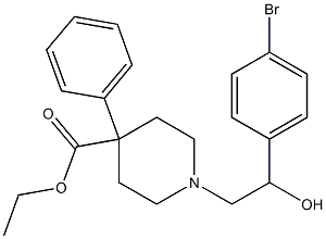 1-[2-Hydroxy-2-(4-bromophenyl)ethyl]-4-phenylpiperidine-4-carboxylic acid ethyl ester Struktur