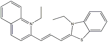 1-Ethyl-2-[3-(3-ethyl-2,3-dihydrobenzothiazole-2-ylidene)-1-propenyl]quinolinium Struktur