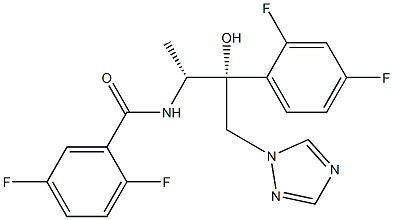 N-[(1R,2R)-2-(2,4-Difluorophenyl)-2-hydroxy-1-methyl-3-(1H-1,2,4-triazol-1-yl)propyl]-2,5-difluorobenzamide Struktur