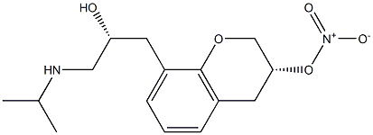 Nitric acid (3R)-8-[(2R)-2-hydroxy-3-(1-methylethyl)aminopropyl]chroman-3-yl ester Struktur