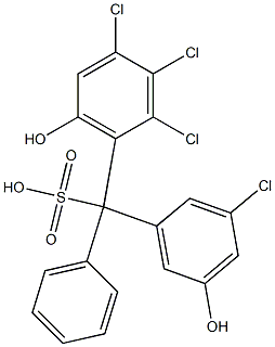 (3-Chloro-5-hydroxyphenyl)(2,3,4-trichloro-6-hydroxyphenyl)phenylmethanesulfonic acid Struktur