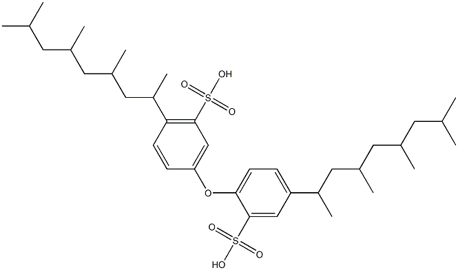 5,6'-Bis(1,3,5,7-tetramethyloctyl)-[2,3'-oxybisbenzenesulfonic acid] Struktur