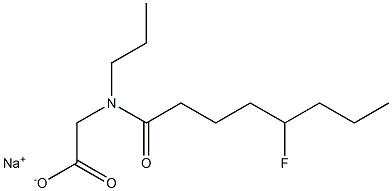 N-(5-Fluorooctanoyl)-N-propylglycine sodium salt Struktur