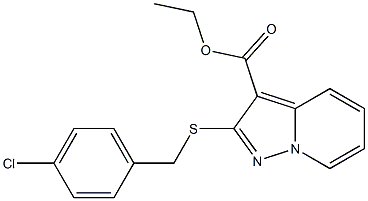 2-[[(4-Chlorophenyl)methyl]thio]pyrazolo[1,5-a]pyridine-3-carboxylic acid ethyl ester Struktur