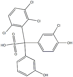 (3-Chloro-4-hydroxyphenyl)(2,3,6-trichlorophenyl)(3-hydroxyphenyl)methanesulfonic acid Struktur