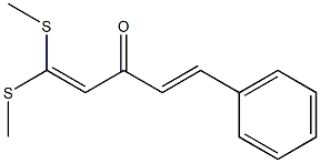 (E)-5-[Phenyl]-1,1-bis(methylthio)-1,4-pentadien-3-one Struktur