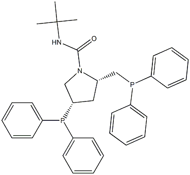 (2S,4S)-N-tert-Butyl-4-(diphenylphosphino)-2-[(diphenylphosphino)methyl]-1-pyrrolidinecarboxamide Struktur