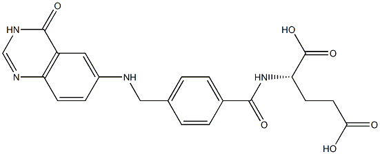 N-[4-[(3,4-Dihydro-4-oxoquinazolin)-6-ylaminomethyl]benzoyl]-L-glutamic acid Struktur