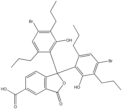 1,1-Bis(4-bromo-6-hydroxy-2,5-dipropylphenyl)-1,3-dihydro-3-oxoisobenzofuran-5-carboxylic acid Struktur