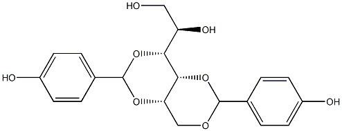 1-O,3-O:2-O,4-O-Bis(4-hydroxybenzylidene)-D-glucitol Struktur