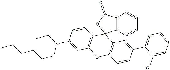 6'-(Ethylhexylamino)-2'-(2-chlorophenyl)spiro[isobenzofuran-1(3H),9'-[9H]xanthen]-3-one Struktur