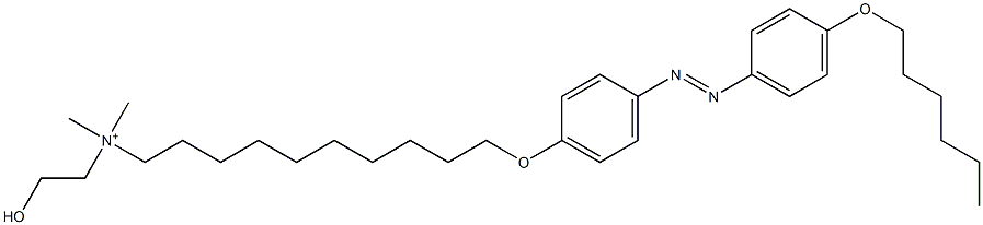 [10-[4-[(4-Hexyloxyphenyl)azo]phenoxy]decyl]dimethyl(2-hydroxyethyl)aminium Struktur