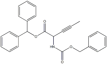 2-Benzyloxycarbonylamino-3-pentynoic acid diphenylmethyl ester Struktur