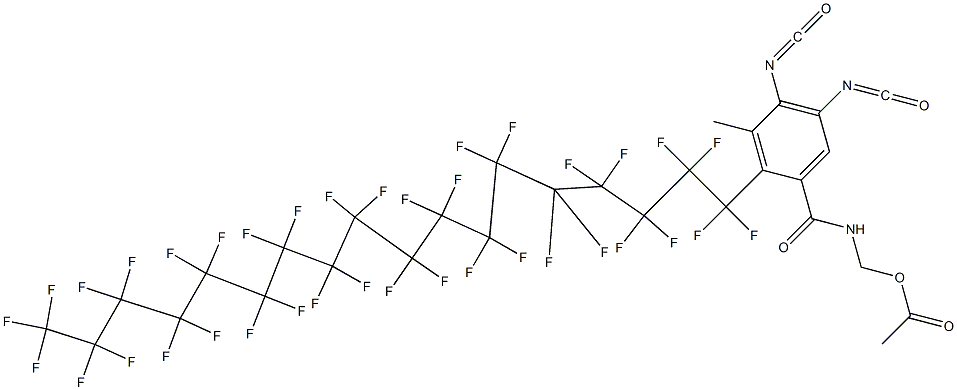 N-(Acetyloxymethyl)-2-(heptatriacontafluorooctadecyl)-4,5-diisocyanato-3-methylbenzamide Struktur