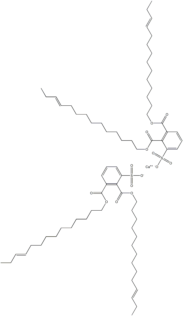 Bis[2,3-di(11-tetradecenyloxycarbonyl)benzenesulfonic acid]calcium salt Struktur