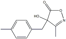 3-Methyl-4-hydroxy-4-(4-methylbenzyl)isoxazol-5(4H)-one Struktur