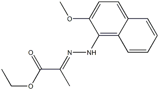 2-[[(2-Methoxy-1-naphtyl)amino]imino]propanoic acid ethyl ester Struktur