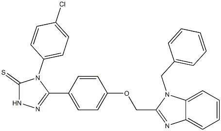 5-[4-[(1-Benzyl-1H-benzimidazol-2-yl)methoxy]phenyl]-4-(p-chlorophenyl)-2H-1,2,4-triazole-3(4H)-thione Struktur