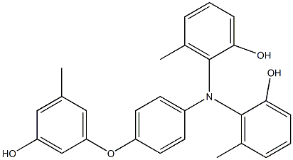 N,N-Bis(2-hydroxy-6-methylphenyl)-4-(3-hydroxy-5-methylphenoxy)benzenamine Struktur