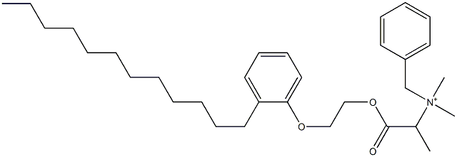 N,N-Dimethyl-N-benzyl-N-[1-[[2-(2-dodecylphenyloxy)ethyl]oxycarbonyl]ethyl]aminium Struktur