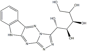 3-[(1S,2S,3R)-1,2,3,4,5-Pentahydroxypentyl]-10H-1,2,4-triazolo[4',3':2,3][1,2,4]triazino[5,6-b]indole Struktur