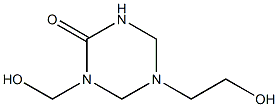 5-(2-Hydroxyethyl)-1-hydroxymethylhexahydro-1,3,5-triazin-2-one Struktur