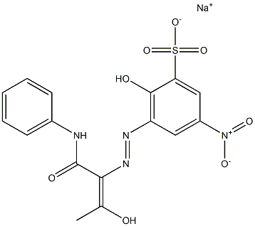 2-Hydroxy-3-[2-hydroxy-1-(N-phenylcarbamoyl)-1-propenylazo]-5-nitrobenzene-1-sulfonic acid sodium salt Struktur