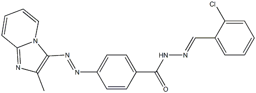 4-[(2-Methylimidazo[1,2-a]pyridin-3-yl)azo]-N'-(2-chlorobenzylidene)benzohydrazide Struktur