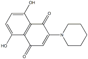 2-Piperidino-5,8-dihydroxynaphthalene-1,4-dione Struktur