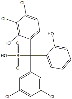 (3,5-Dichlorophenyl)(3,4-dichloro-2-hydroxyphenyl)(2-hydroxyphenyl)methanesulfonic acid Struktur