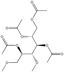 1-O,2-O,3-O,5-O-Tetraacetyl-4-O,6-O-dimethyl-D-mannitol Struktur