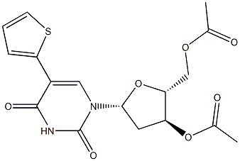 3'-O,5'-O-Diacetyl-5-(2-thienyl)-2'-deoxyuridine Struktur