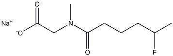 N-(5-Fluorohexanoyl)-N-methylglycine sodium salt Struktur