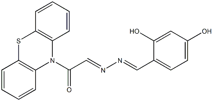 1-(10H-Phenothiazine-10-yl)-2-[2-(2,4-dihydroxybenzylidene)hydrazono]ethanone Struktur