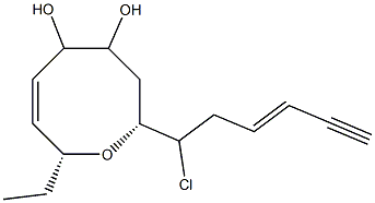 (2R,8R)-8-[(E)-1-Chloro-3-hexen-5-ynyl]-2-ethyloxocan-3-ene-5,6-diol Struktur