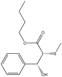 (2R,3R)-2-(Methylthio)-3-hydroxy-3-phenylpropanoic acid butyl ester Struktur