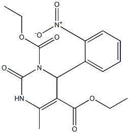 1,2,3,4-Tetrahydro-6-methyl-2-oxo-4-(2-nitrophenyl)pyrimidine-3,5-dicarboxylic acid diethyl ester Struktur