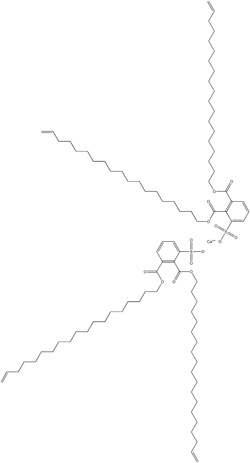 Bis[2,3-di(18-nonadecenyloxycarbonyl)benzenesulfonic acid]calcium salt Struktur